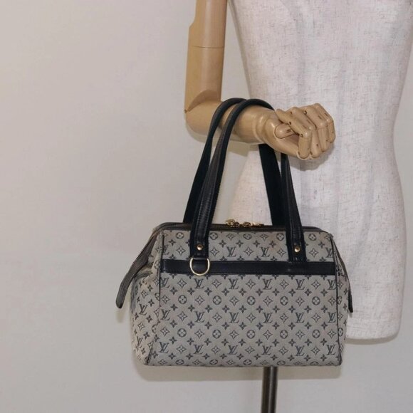 LOUIS VUITTON Monogram Mini Josephine PM Hand Bag Blue M92049 LV Auth 140953 - Picture 1 of 16